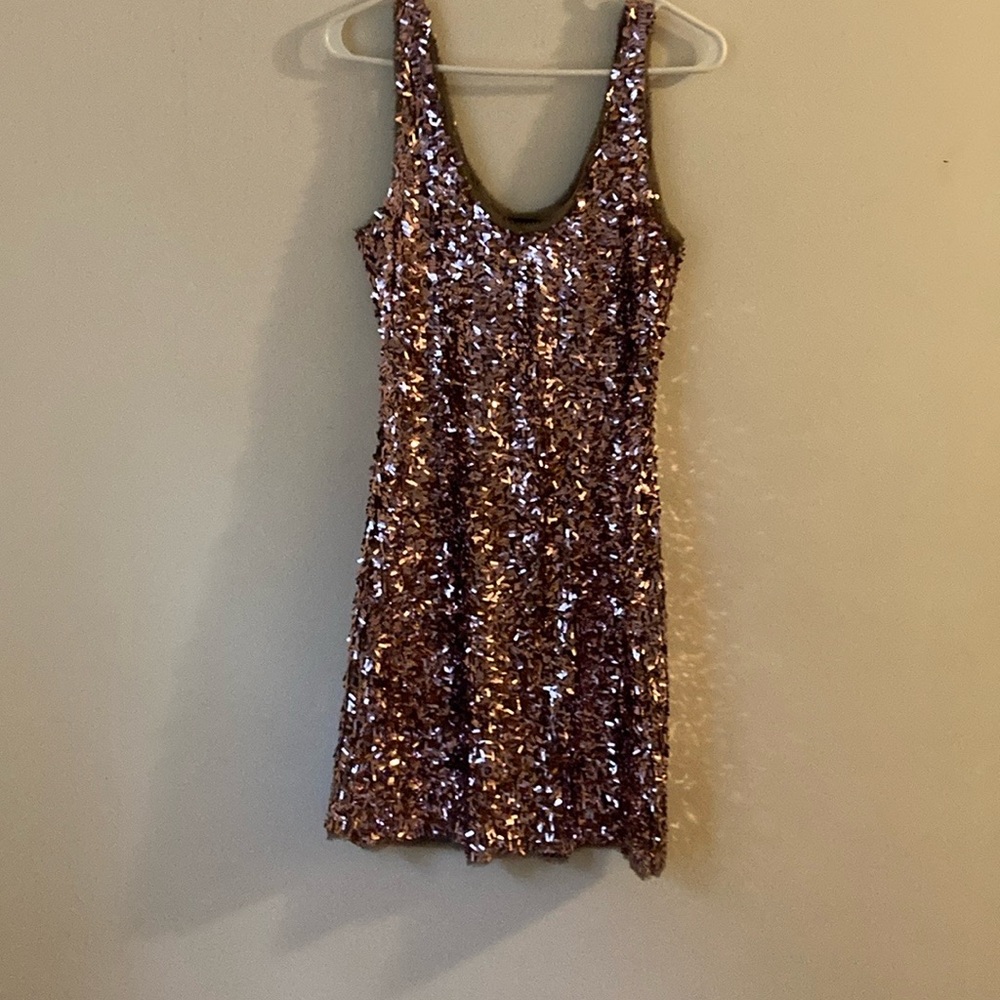 Banana Republic Monogram Pink Sequin Tank Dress NWT - Med